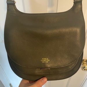 Green leather cross body